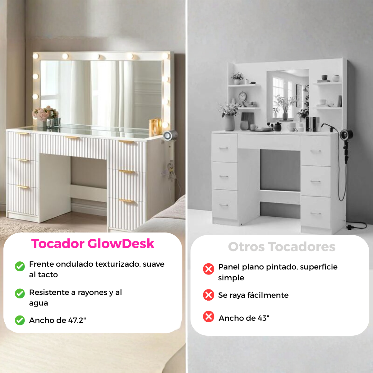 Tocador GlowDesk™ - Organización total, cero desorden